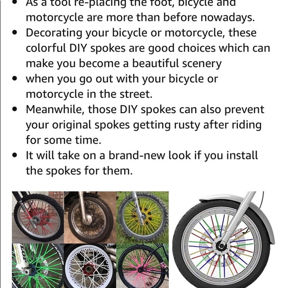 MULTI COLORED SPOKE WHEELS FOR BIKE MOTORCYCLE - Picture 6 of 10